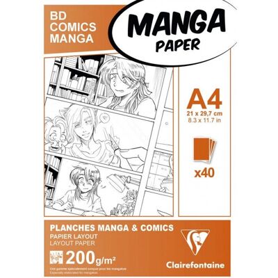 Clairefontaine Kunstdruckpapier A4 40 Blatt - Weiß - Für Manga & Comics Clairefontaine Kunstdruckpapier A4 40 Blatt - Weiß - Für Manga & Comics