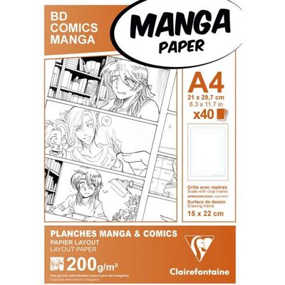 Clairefontaine Manga Zeichenpapier - 40 Blatt - A4 Clairefontaine Manga Zeichenpapier - 40 Blatt - A4