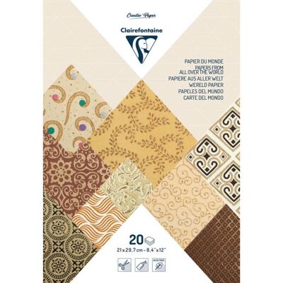 Clairefontaine 95096C konstnärspapper - 20 ark - A4 - Brun Clairefontaine 95096C konstnärspapper - 20 ark - A4 - Brun