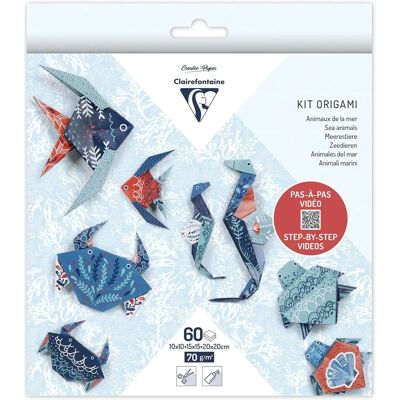Clairefontaine Origami Kit - Marina Fauna - Flerfärgad - 60 Ark Clairefontaine Origami Kit - Marina Fauna - Flerfärgad - 60 Ark