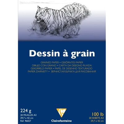 Clairefontaine A3 224g Vitt Ritpapper - Pack av 5 Clairefontaine A3 224g Vitt Ritpapper - Pack av 5