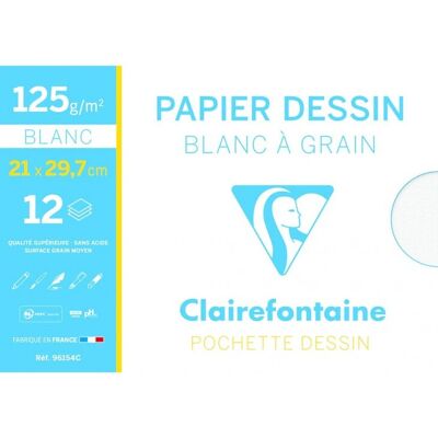 Papier d'art Clairefontaine 96154C - 12 feuilles, Grainé, Sans acide - Publicité Papier d'art Clairefontaine 96154C - 12 feuilles, Grainé, Sans acide - Publicité