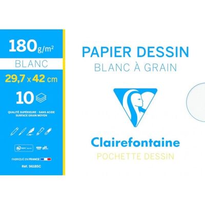 Papier d'art Clairefontaine 3329680961850 - 12 feuilles - A3 - Blanc Papier d'art Clairefontaine 3329680961850 - 12 feuilles - A3 - Blanc