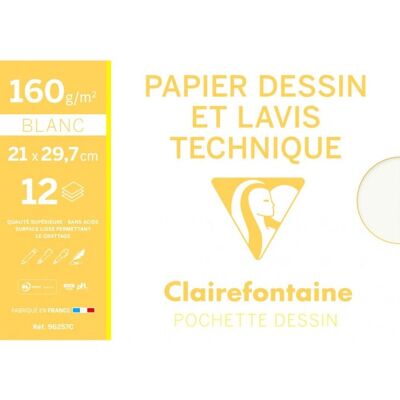 Clairefontaine 96257C Art Paper - A4, 12 Sheets Clairefontaine 96257C Art Paper - A4, 12 Sheets