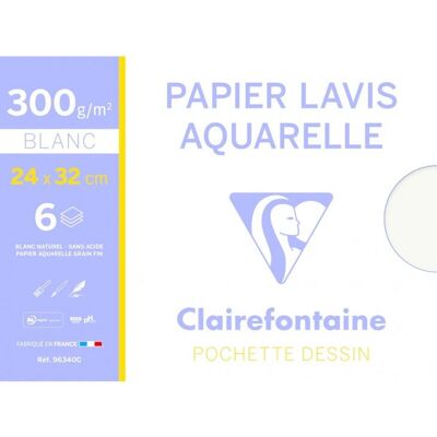 Clairefontaine Konstnärspapper - Tjock vit - 6 ark Clairefontaine Konstnärspapper - Tjock vit - 6 ark