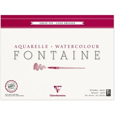 Clairefontaine Cotton Art Paper - 30x40cm - 25 Sheets - Fine Grain Clairefontaine Cotton Art Paper - 30x40cm - 25 Sheets - Fine Grain