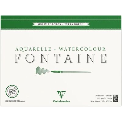 Carta acquerello in cotone Clairefontaine 96430C - Grana ruvida 30x40cm Carta acquerello in cotone Clairefontaine 96430C - Grana ruvida 30x40cm