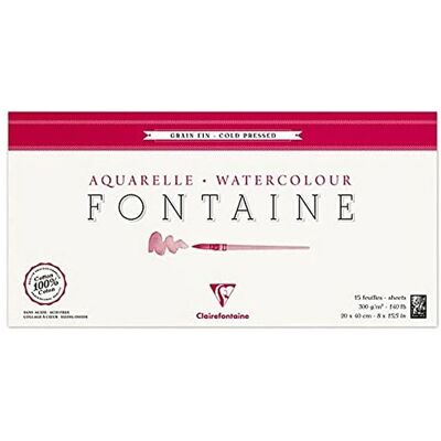 Clairefontaine 96437C Art Paper - Fine Grain, 20x40cm, 15 Sheets Clairefontaine 96437C Art Paper - Fine Grain, 20x40cm, 15 Sheets