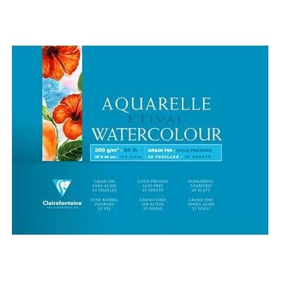 Clairefontaine - 96455C - 30x40cm - 200g grain fin - bloc de papier artistique - Publicité Clairefontaine - 96455C - 30x40cm - 200g grain fin - bloc de papier artistique - Publicité