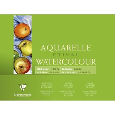 Clairefontaine - Etival 25F - 42x56 cm - 300 g/m2 - Blocco carta acquerello Clairefontaine - Etival 25F - 42x56 cm - 300 g/m2 - Blocco carta acquerello