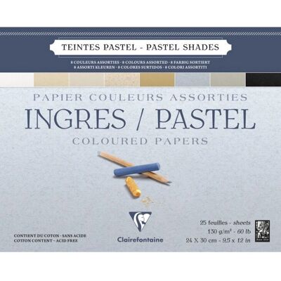 Clairefontaine Pastell-Kunstpapierblock - 25 Blatt, 130 g/m², 24x30cm - Zeichenpapier Clairefontaine Pastell-Kunstpapierblock - 25 Blatt, 130 g/m², 24x30cm - Zeichenpapier