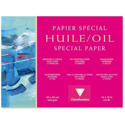 Clairefontaine Art Paper - Oil Painting Block 36x48cm - White Clairefontaine Art Paper - Oil Painting Block 36x48cm - White