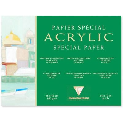 Clairefontaine Art Paper - 36x48cm, 10 Sheets, White - Art Paper Clairefontaine Art Paper - 36x48cm, 10 Sheets, White - Art Paper