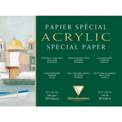 Clairefontaine Konstpapperblock - 10 ark - 42 x 56 cm - Konstpapper Clairefontaine Konstpapperblock - 10 ark - 42 x 56 cm - Konstpapper