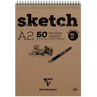 Clairefontaine 96601C art paper - 50 sheets, A2, 90g, white Clairefontaine 96601C art paper - 50 sheets, A2, 90g, white