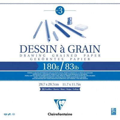 Clairefontaine skissbok 96638C - 30 blad, 180 g, 29,7x29,7cm - Konstpapper Clairefontaine skissbok 96638C - 30 blad, 180 g, 29,7x29,7cm - Konstpapper