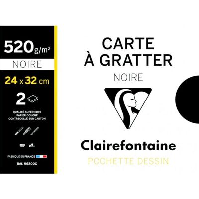 Clairefontaine 96800C Művészeti papír - Vastag fekete kaparópapír Clairefontaine 96800C Művészeti papír - Vastag fekete kaparópapír
