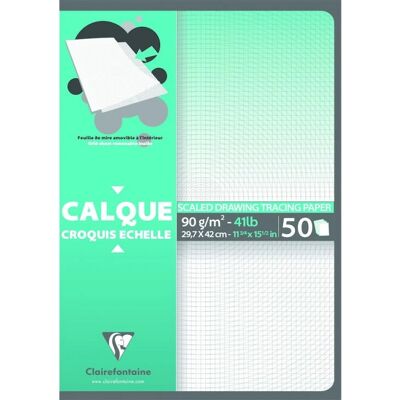 Papier calque Clairefontaine 3329680971323 - Transparent Papier calque Clairefontaine 3329680971323 - Transparent
