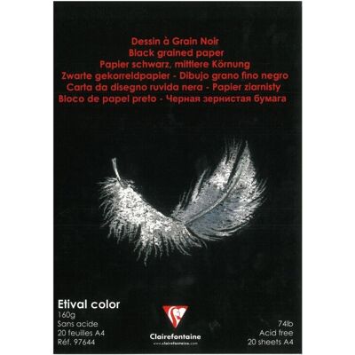Clairefontaine Konstpapper - 20 Ark - Svart Clairefontaine Konstpapper - 20 Ark - Svart