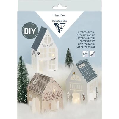Clairefontaine Weihnachtsdorf Bastelset - Beleuchtete Häuser Clairefontaine Weihnachtsdorf Bastelset - Beleuchtete Häuser