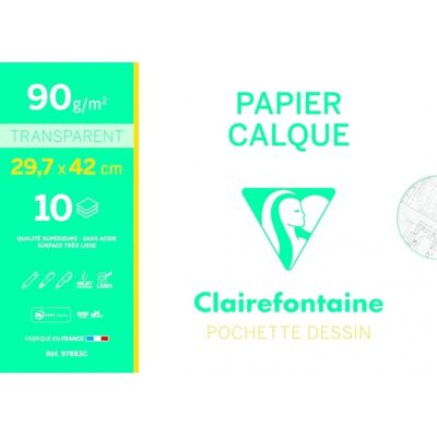 Clairefontaine 96852C - Papier transparent - A3 - 10 feuilles Clairefontaine 96852C - Papier transparent - A3 - 10 feuilles