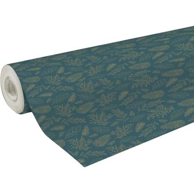Clairefontaine Excellia 80g, Feuillage Or - Bleu Papier Cadeau Clairefontaine Excellia 80g, Feuillage Or - Bleu Papier Cadeau