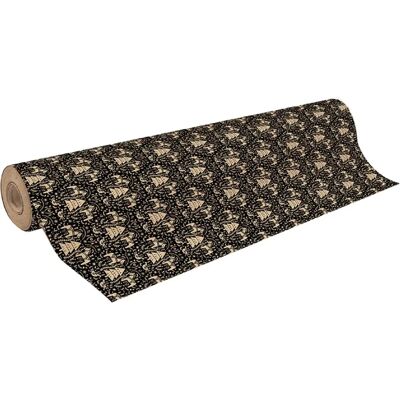 Clairefontaine Kraft 70g Black Pine Ribbons - Gift Wrap Paper Clairefontaine Kraft 70g Black Pine Ribbons - Gift Wrap Paper
