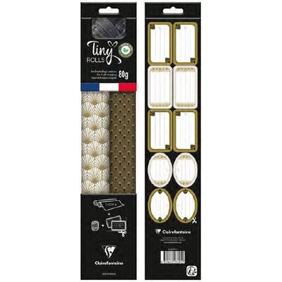 Set confezionamento regalo Clairefontaine - Rotoli piccoli 5m x 35cm - Oro - Set confezionamento - Clairefontaine Set confezionamento regalo Clairefontaine - Rotoli piccoli 5m x 35cm - Oro - Set confezionamento - Clairefontaine