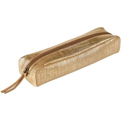 Clairefontaine 410040C Leather Pencil Case - Gold - Stationery Clairefontaine 410040C Leather Pencil Case - Gold - Stationery