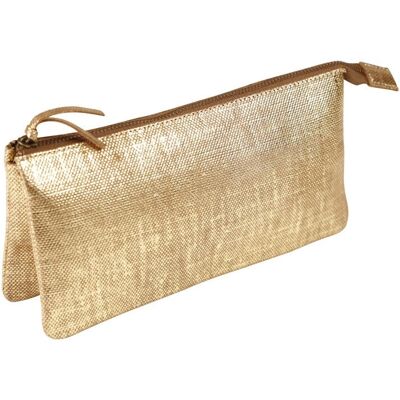 Trousse en cuir Clairefontaine 410049C - Or Trousse en cuir Clairefontaine 410049C - Or