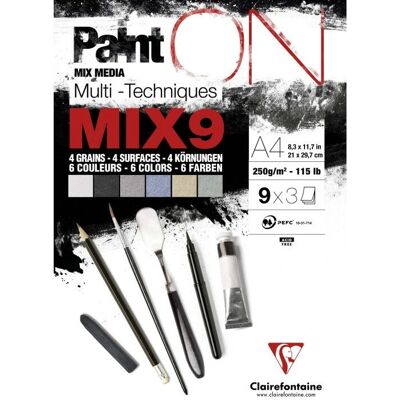 Clairefontaine Mix9 Kunstpapier - Mehrzweck 27 Blatt Clairefontaine Mix9 Kunstpapier - Mehrzweck 27 Blatt