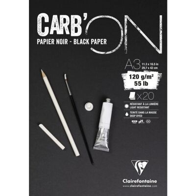 Clairefontaine Black Art Paper Pad - Sketch & Light Painting Clairefontaine Black Art Paper Pad - Sketch & Light Painting