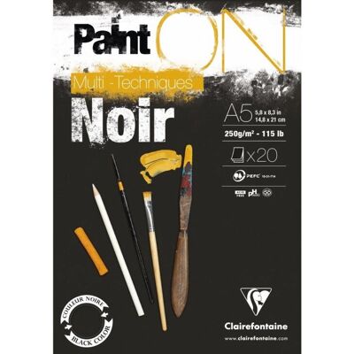 Clairefontaine Modell 975168C Schwarzes Zeichenpapier - 20 Blatt Clairefontaine Modell 975168C Schwarzes Zeichenpapier - 20 Blatt