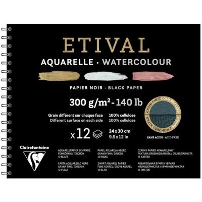 Clairefontaine 975326C Bloc de papel de arte - Negro - Papel de arte - 12 hojas Clairefontaine 975326C Bloc de papel de arte - Negro - Papel de arte - 12 hojas