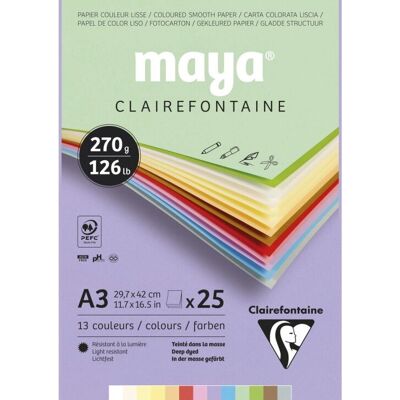 Clairefontaine 975337C Art Paper Pad - 25 Sheets - Assorted Pastel Colors - A3 - 270gsm - Acid Free Clairefontaine 975337C Art Paper Pad - 25 Sheets - Assorted Pastel Colors - A3 - 270gsm - Acid Free