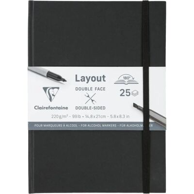 Clairefontaine A5 Dubbelsidig anteckningsbok - Svart - Pack av 2 Clairefontaine A5 Dubbelsidig anteckningsbok - Svart - Pack av 2