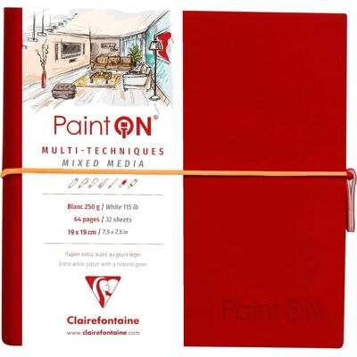 Clairefontaine PaintON Notebook - Red - Thick Paper - Multi-technique - Professional Clairefontaine PaintON Notebook - Red - Thick Paper - Multi-technique - Professional