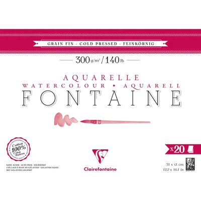 Clairefontaine Fontaine Röd 20F 31x41cm 300g Konstnärspapper - Konstnärspapper Clairefontaine Fontaine Röd 20F 31x41cm 300g Konstnärspapper - Konstnärspapper