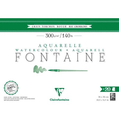 Clairefontaine Fontaine Blue 20F 26x36cm 300g Grain Torch Paper Block - Lot of 2 Clairefontaine Fontaine Blue 20F 26x36cm 300g Grain Torch Paper Block - Lot of 2