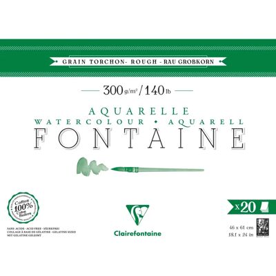 Papel de acuarela Clairefontaine Fontaine Verde 20F 46x61cm 300g - Pack de 2 Papel de acuarela Clairefontaine Fontaine Verde 20F 46x61cm 300g - Pack de 2