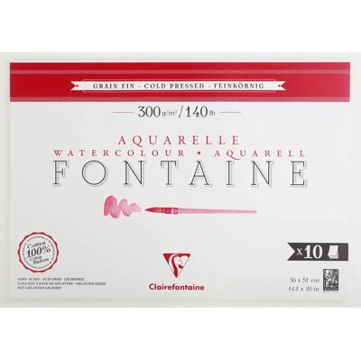 Papel de acuarela Clairefontaine Fontaine - 10F 36x51cm 300g Grano fino - Pack de 2 - Verde oscuro Papel de acuarela Clairefontaine Fontaine - 10F 36x51cm 300g Grano fino - Pack de 2 - Verde oscuro