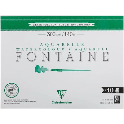 Clairefontaine Fontaine 10F 31x41cm 300g Grano Torchons - Rosa Mate - Papel de Dibujo Clairefontaine Fontaine 10F 31x41cm 300g Grano Torchons - Rosa Mate - Papel de Dibujo
