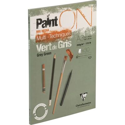 Clairefontaine PaintOn Vert de Gris kunstpapir - 100% cellulose tykt - Passer til blandede teknikker Clairefontaine PaintOn Vert de Gris kunstpapir - 100% cellulose tykt - Passer til blandede teknikker