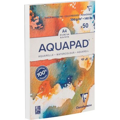 Clairefontaine Goldline Aquapad papel acuarela 300gsm A4 - Grano medio Clairefontaine Goldline Aquapad papel acuarela 300gsm A4 - Grano medio