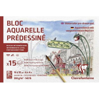 Clairefontaine Paris vykortset - 15F 10x15cm - 5 Pack Clairefontaine Paris vykortset - 15F 10x15cm - 5 Pack