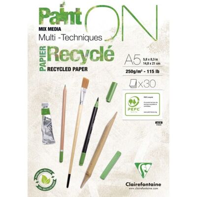 Clairefontaine 975740C Kunstpapir - Genbrug 250gsm - 30 Ark Clairefontaine 975740C Kunstpapir - Genbrug 250gsm - 30 Ark