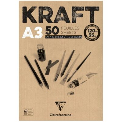 Bloc de Papier Kraft Marron Clairefontaine - Bloc de Dessin Bloc de Papier Kraft Marron Clairefontaine - Bloc de Dessin