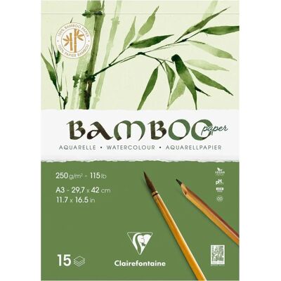 Clairefontaine Bamboo Aquarellpapier 250 g/m² - 15 Blatt Clairefontaine Bamboo Aquarellpapier 250 g/m² - 15 Blatt