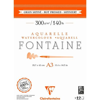 Clairefontaine Fontaine A3 300g Satin Grain Art Paper - Orange, Red, Black - Pack of 5 Clairefontaine Fontaine A3 300g Satin Grain Art Paper - Orange, Red, Black - Pack of 5
