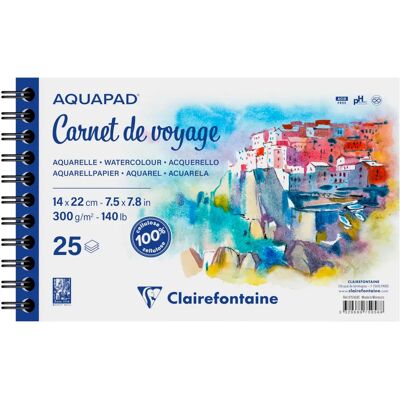 Clairefontaine Aquapad Aquarellpapier - 14x22 cm - 15 Blätter - 300g - 100% Zellulose Clairefontaine Aquapad Aquarellpapier - 14x22 cm - 15 Blätter - 300g - 100% Zellulose
